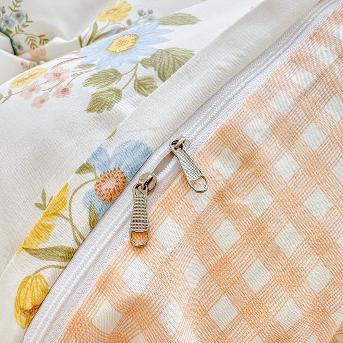 91家纺网 家纺一手货源 找家纺 金盛纺 2025新款全棉印花四件套 冷露金桂