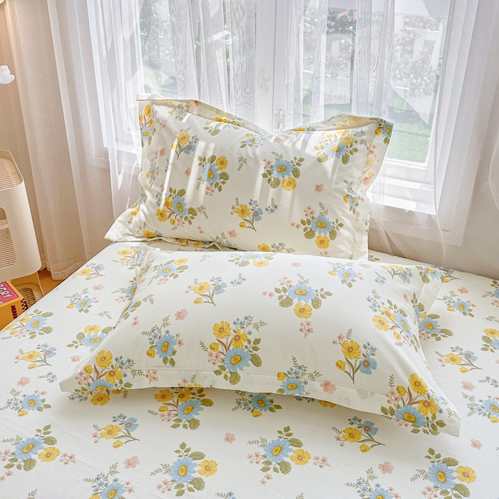 91家纺网 家纺一手货源 找家纺 金盛纺 2025新款全棉印花四件套 冷露金桂