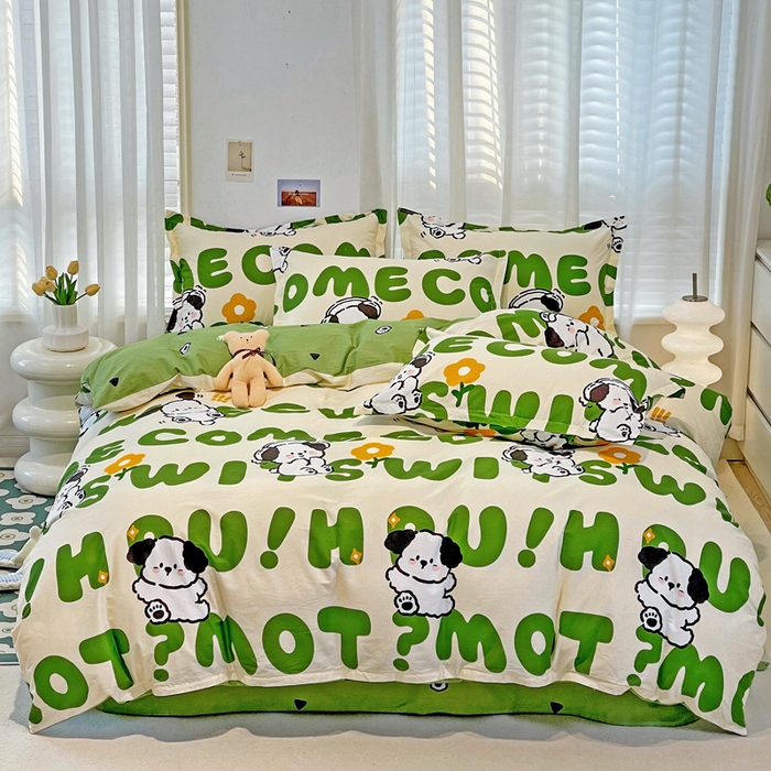 金盛纺 2025新款全棉印花四件套 屁屁狗