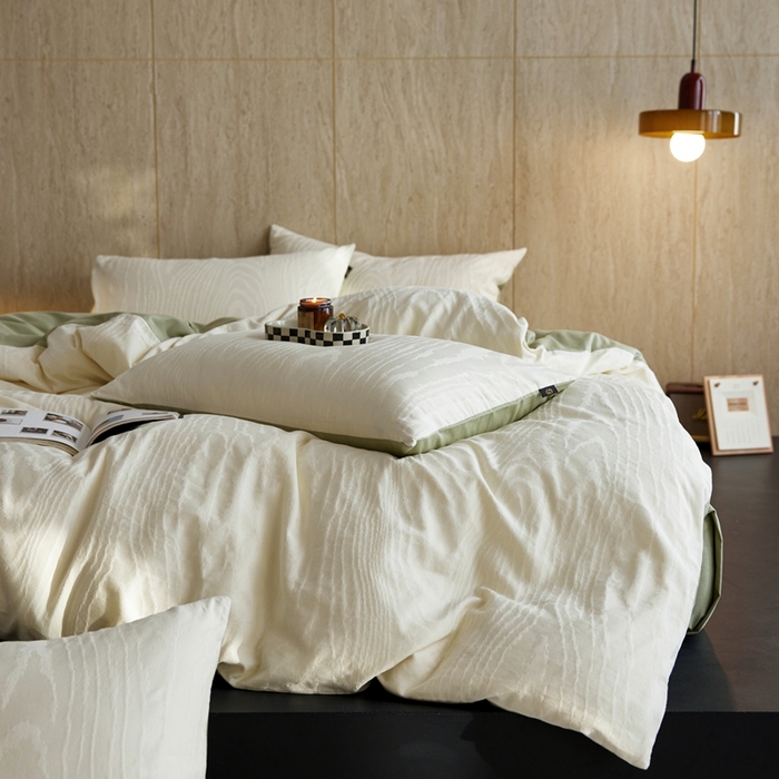 91家纺网 家纺一手货源 找家纺 （总）禾时 2025新款60s轻奢提花磨毛四件套-浮光跃川