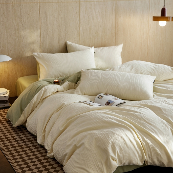 91家纺网 家纺一手货源 找家纺 （总）禾时 2025新款60s轻奢提花磨毛四件套-浮光跃川