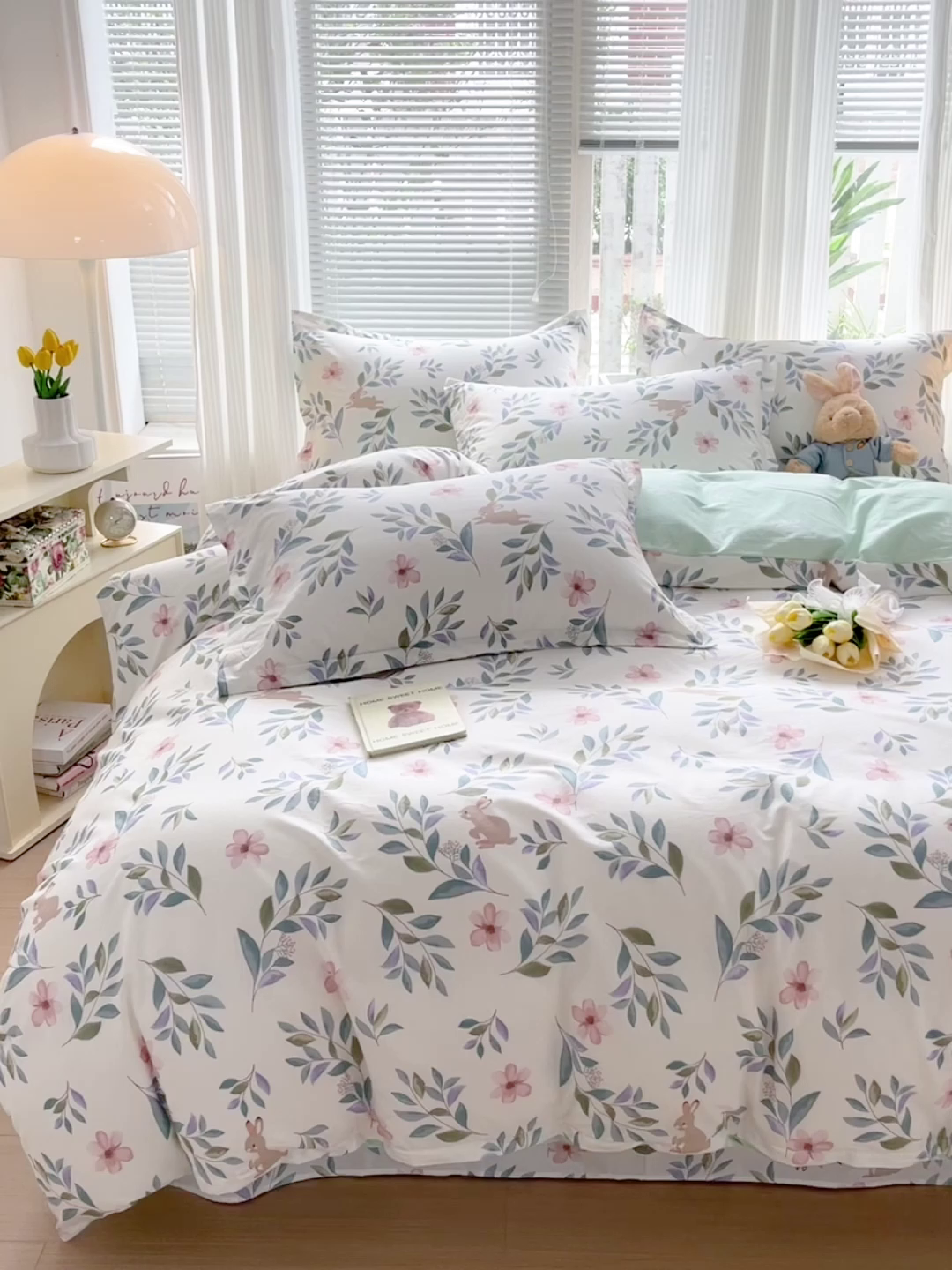 91家纺网 家纺一手货源 找家纺 金盛纺 2025新款全棉印花四件套 轻纱漫舞