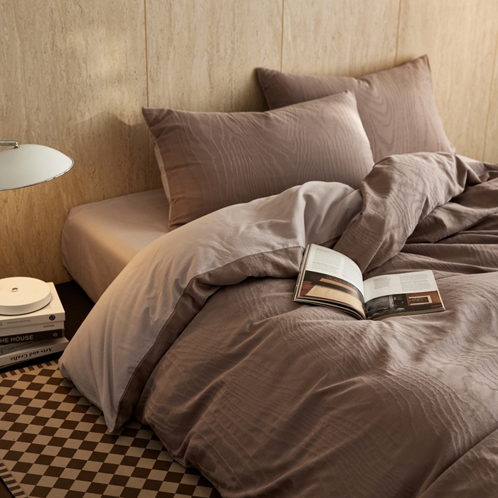 禾时 2025新款60s轻奢提花磨毛四件套-浮光跃川 浮光跃川-大地棕