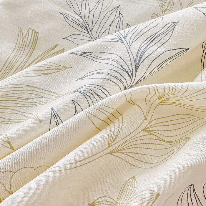 91家纺网 家纺一手货源 找家纺 金盛纺 2025新款全棉印花四件套 霜叶