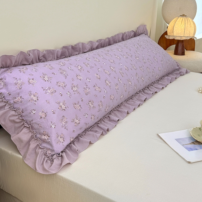 91家纺网 家纺一手货源 找家纺 （总）梦舒羽 2025新款水洗珍珠棉花边枕套加长双人情侣1.8米枕芯内胆套1.5m枕头套