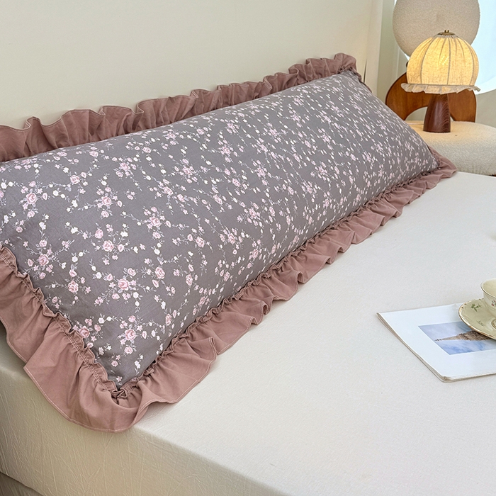 梦舒羽 2025新款水洗珍珠棉花边枕套加长双人情侣1.8米枕芯内胆套1.5m枕头套 玫瑰之约