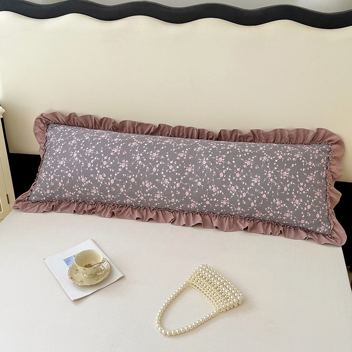 91家纺网 家纺一手货源 找家纺 梦舒羽 2025新款水洗珍珠棉花边枕套加长双人情侣1.8米枕芯内胆套1.5m枕头套 玫瑰之约