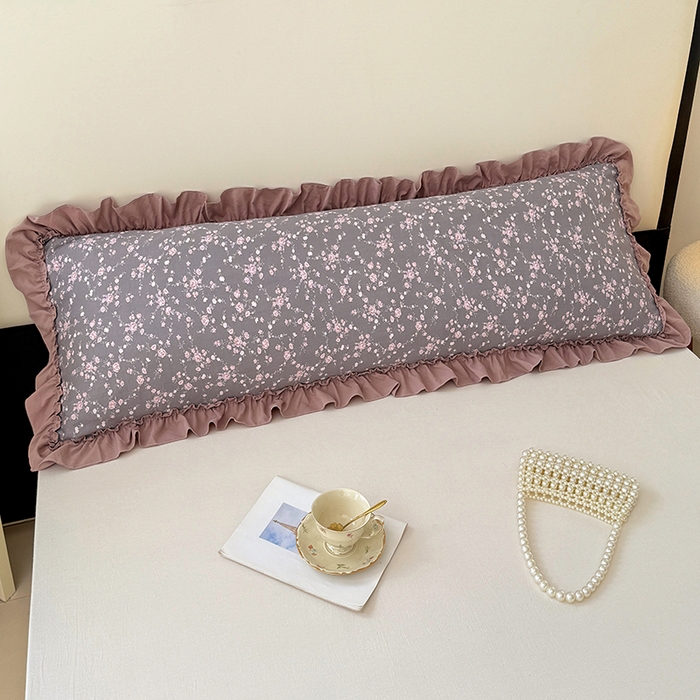 91家纺网 家纺一手货源 找家纺 梦舒羽 2025新款水洗珍珠棉花边枕套加长双人情侣1.8米枕芯内胆套1.5m枕头套 玫瑰之约