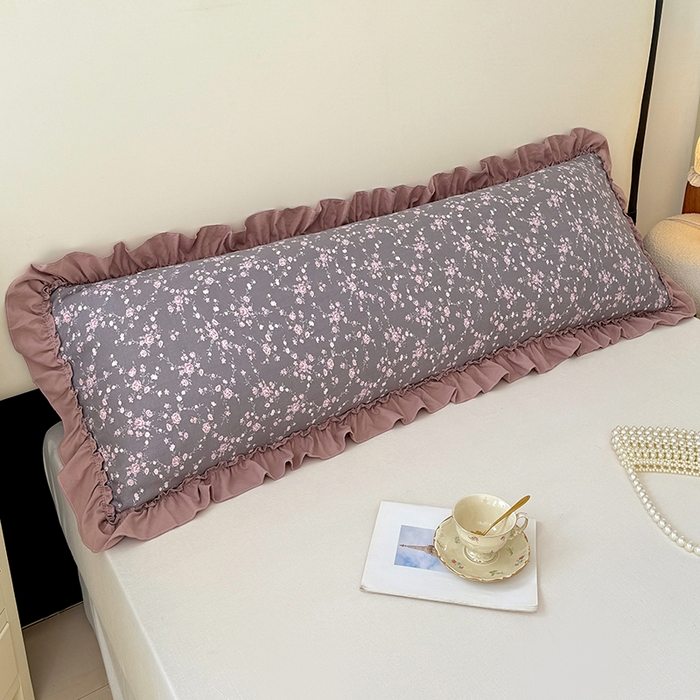 91家纺网 家纺一手货源 找家纺 梦舒羽 2025新款水洗珍珠棉花边枕套加长双人情侣1.8米枕芯内胆套1.5m枕头套 玫瑰之约