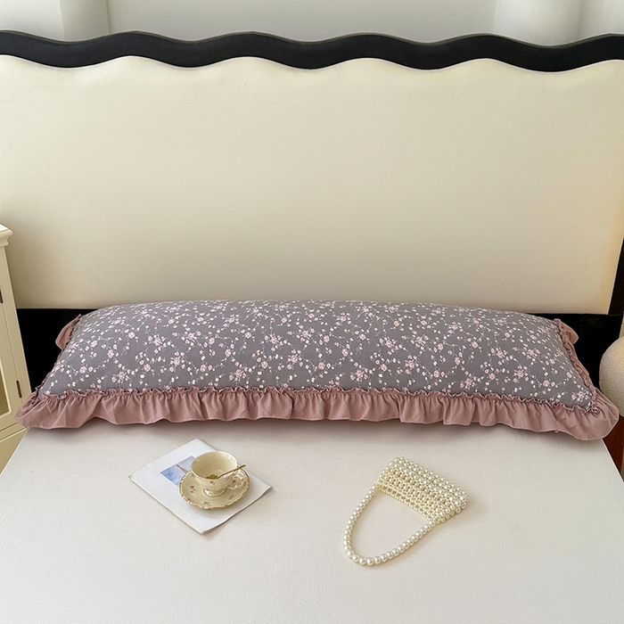 91家纺网 家纺一手货源 找家纺 梦舒羽 2025新款水洗珍珠棉花边枕套加长双人情侣1.8米枕芯内胆套1.5m枕头套 玫瑰之约