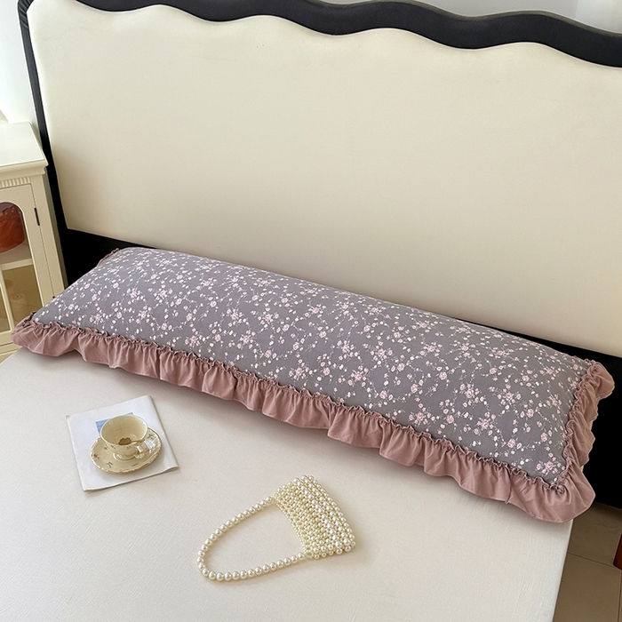 91家纺网 家纺一手货源 找家纺 梦舒羽 2025新款水洗珍珠棉花边枕套加长双人情侣1.8米枕芯内胆套1.5m枕头套 玫瑰之约