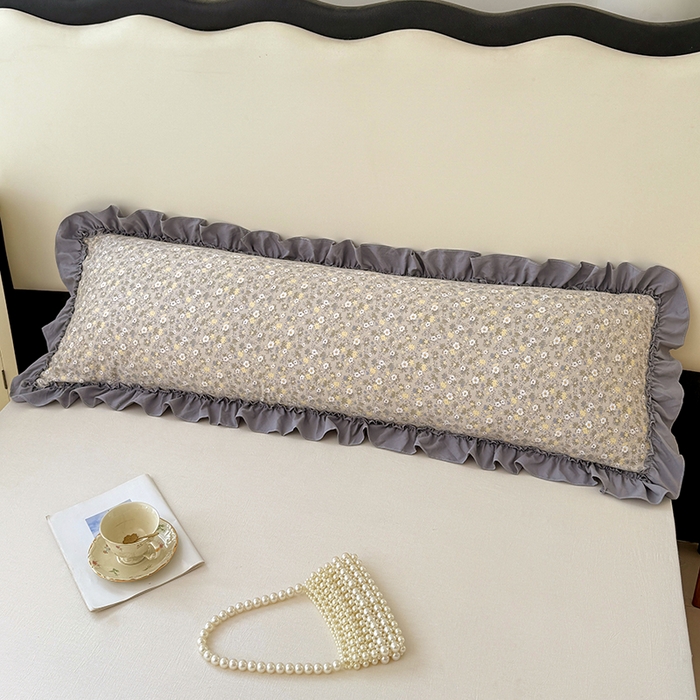 91家纺网 家纺一手货源 找家纺 梦舒羽 2025新款水洗珍珠棉花边枕套加长双人情侣1.8米枕芯内胆套1.5m枕头套 花知晓