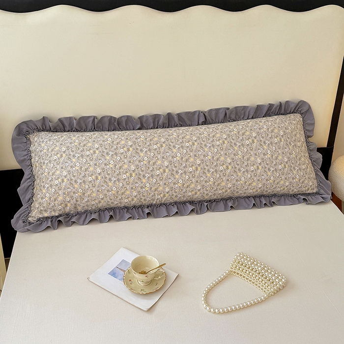 91家纺网 家纺一手货源 找家纺 梦舒羽 2025新款水洗珍珠棉花边枕套加长双人情侣1.8米枕芯内胆套1.5m枕头套 花知晓