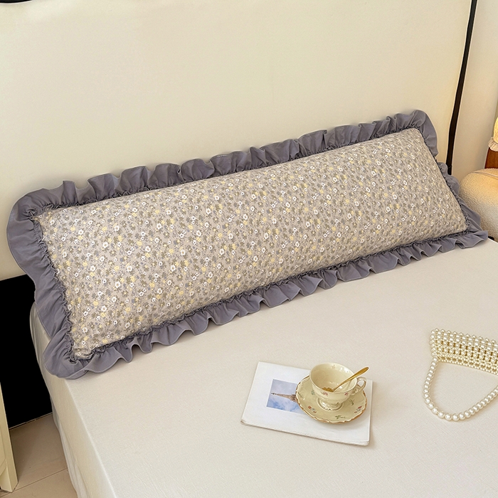 91家纺网 家纺一手货源 找家纺 梦舒羽 2025新款水洗珍珠棉花边枕套加长双人情侣1.8米枕芯内胆套1.5m枕头套 花知晓