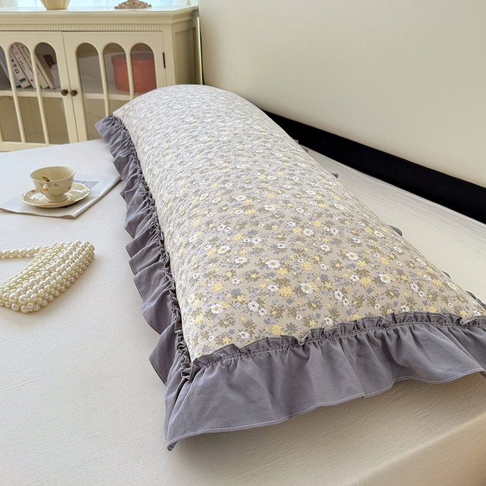 91家纺网 家纺一手货源 找家纺 梦舒羽 2025新款水洗珍珠棉花边枕套加长双人情侣1.8米枕芯内胆套1.5m枕头套 花知晓