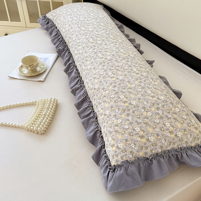 91家纺网 家纺一手货源 找家纺 梦舒羽 2025新款水洗珍珠棉花边枕套加长双人情侣1.8米枕芯内胆套1.5m枕头套 花知晓