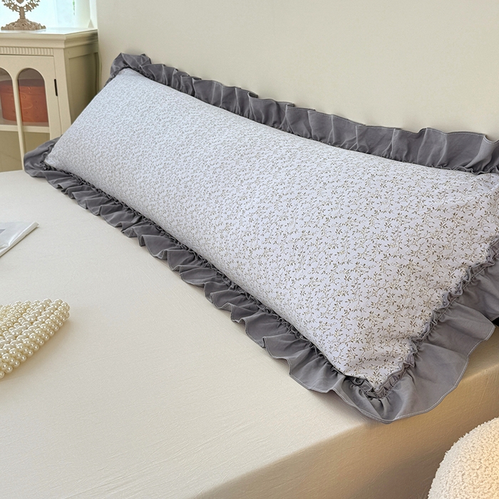 91家纺网 家纺一手货源 找家纺 梦舒羽 2025新款水洗珍珠棉花边枕套加长双人情侣1.8米枕芯内胆套1.5m枕头套 宁静花园