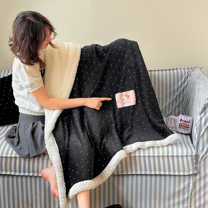 91家纺网 家纺一手货源 找家纺 （总）桃子家居 2025新款A类ins豹纹猫咪卡通织标加厚牛奶绒羊羔绒毛毯多功能毛毯