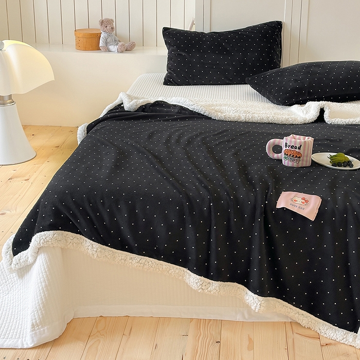 （总）桃子家居 2025新款A类ins豹纹猫咪卡通织标加厚牛奶绒羊羔绒毛毯多功能毛毯