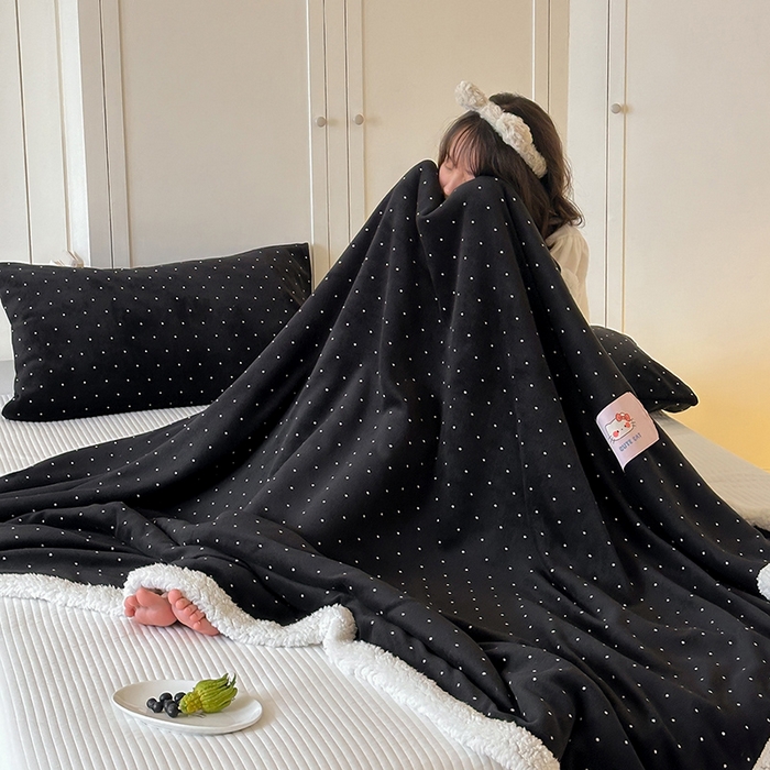 91家纺网 家纺一手货源 找家纺 （总）桃子家居 2025新款A类ins豹纹猫咪卡通织标加厚牛奶绒羊羔绒毛毯多功能毛毯