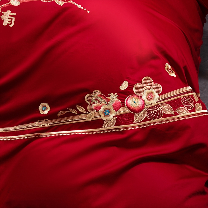 91家纺网 家纺一手货源 找家纺 用心 2025新款婚庆全棉刺绣四件套多件套系列世纪之恋