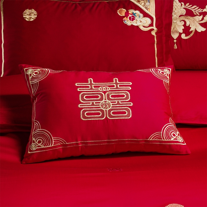 91家纺网 家纺一手货源 找家纺 用心 2025新款婚庆全棉刺绣四件套多件套系列喜事到家