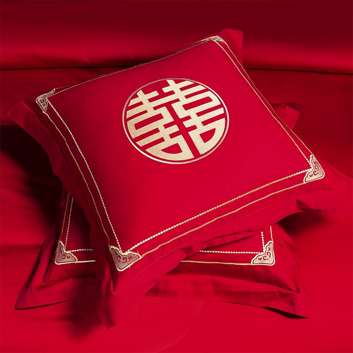 91家纺网 家纺一手货源 找家纺 用心 2025新款婚庆全棉刺绣四件套多件套系列新婚快乐