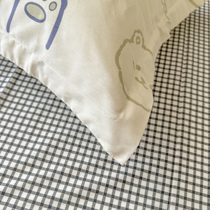 91家纺网 家纺一手货源 找家纺 金盛纺 2025新款全棉印花四件套 哇塞小熊