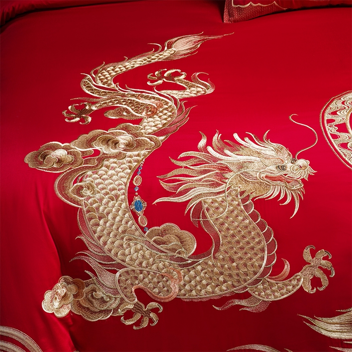 91家纺网 家纺一手货源 找家纺 用心 2025新款婚庆全棉刺绣四件套多件套系列江山龙凤