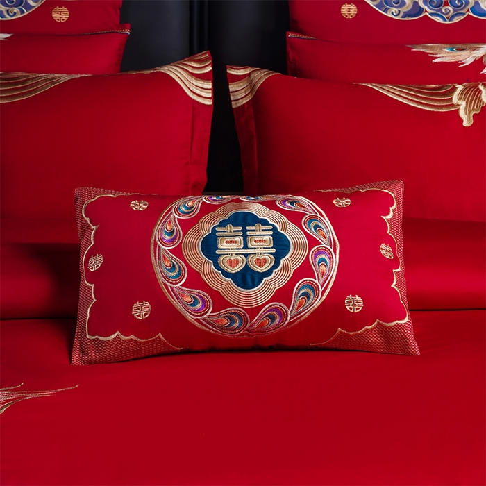 91家纺网 家纺一手货源 找家纺 用心 2025新款婚庆全棉刺绣四件套多件套系列江山龙凤