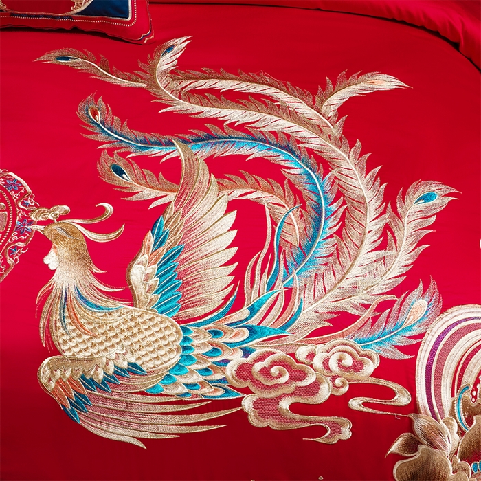 91家纺网 家纺一手货源 找家纺 用心 2025新款婚庆全棉刺绣四件套多件套系列金玉满堂