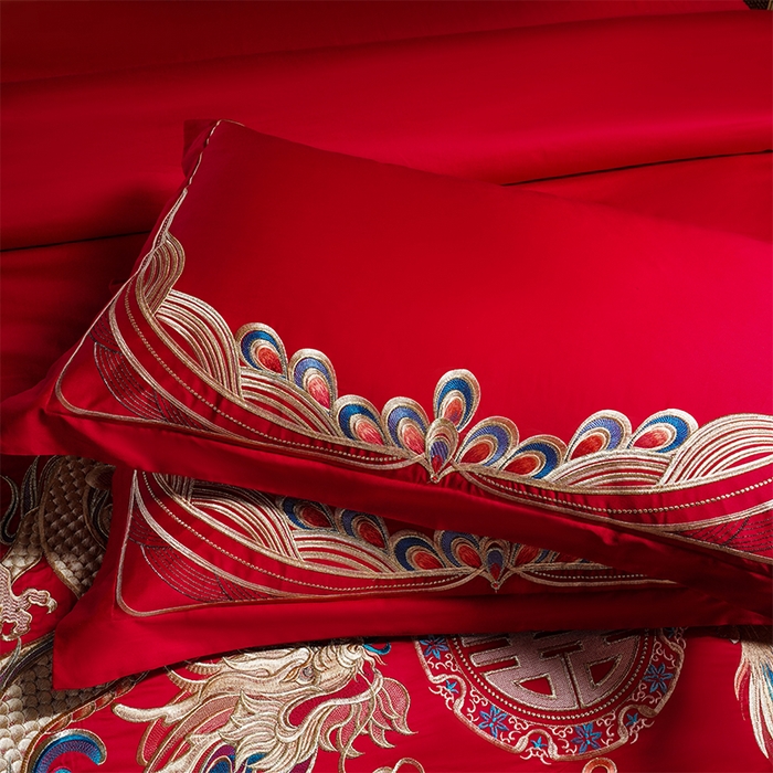 91家纺网 家纺一手货源 找家纺 用心 2025新款婚庆全棉刺绣四件套多件套系列金玉满堂