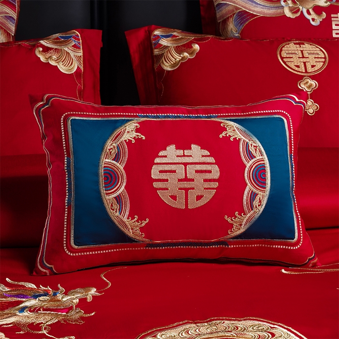 91家纺网 家纺一手货源 找家纺 用心 2025新款婚庆全棉刺绣四件套多件套系列龙凤佳人