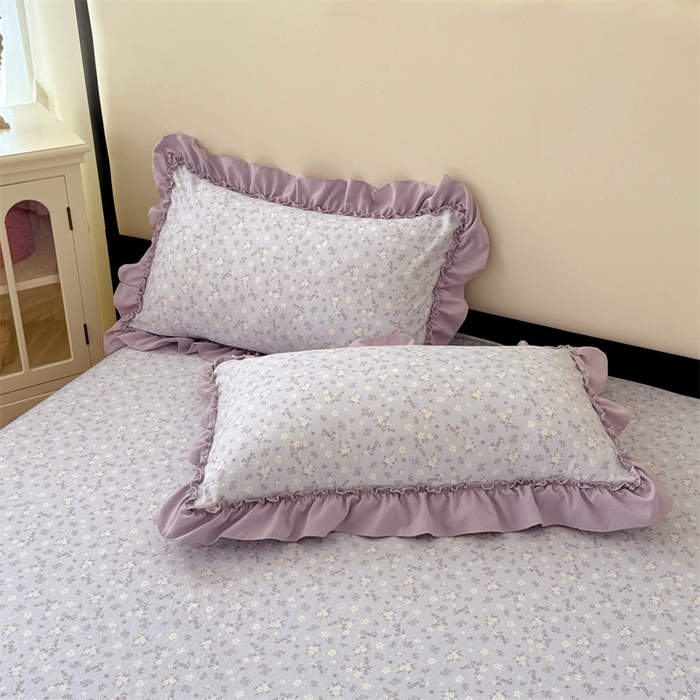 91家纺网 家纺一手货源 找家纺 （总）梦舒羽 2025新款水洗珍珠棉花边枕套宿舍单人学生一对装枕芯内胆套