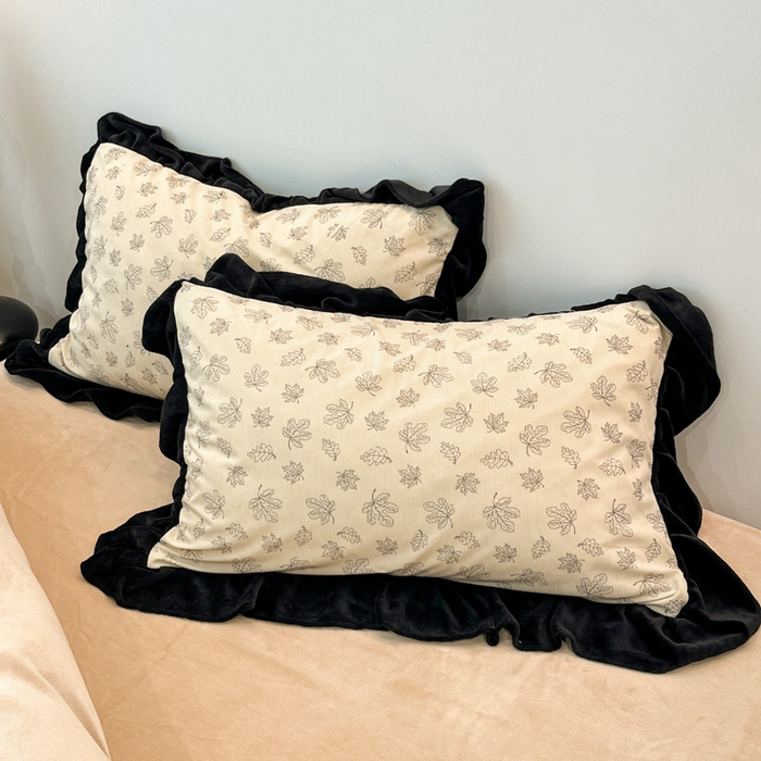 91家纺网 家纺一手货源 找家纺 金爱家 2025新款赫本风灯芯绒-花边款四件套 灯芯绒-繁花