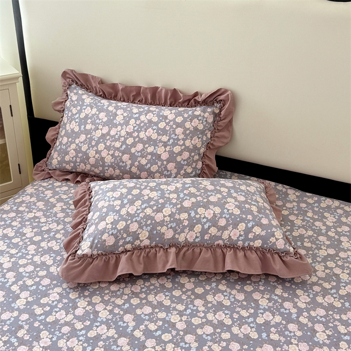 91家纺网 家纺一手货源 找家纺 （总）梦舒羽 2025新款水洗珍珠棉花边枕套宿舍单人学生一对装枕芯内胆套