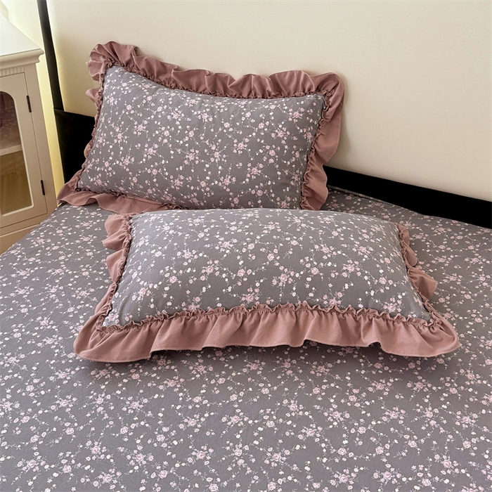 梦舒羽 2025新款水洗珍珠棉花边枕套宿舍单人学生一对装枕芯内胆套 玫瑰之约