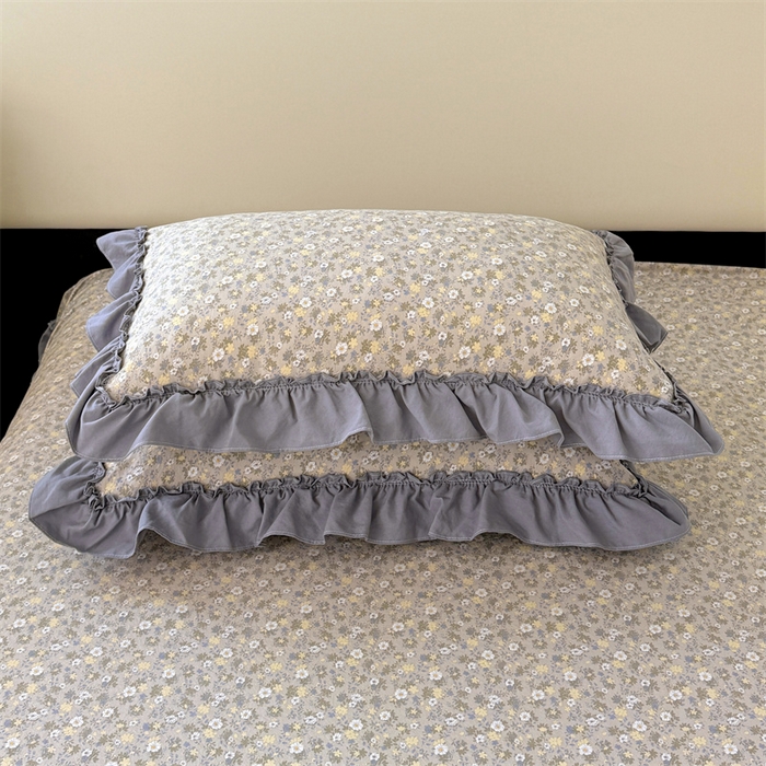 91家纺网 家纺一手货源 找家纺 梦舒羽 2025新款水洗珍珠棉花边枕套宿舍单人学生一对装枕芯内胆套 花知晓