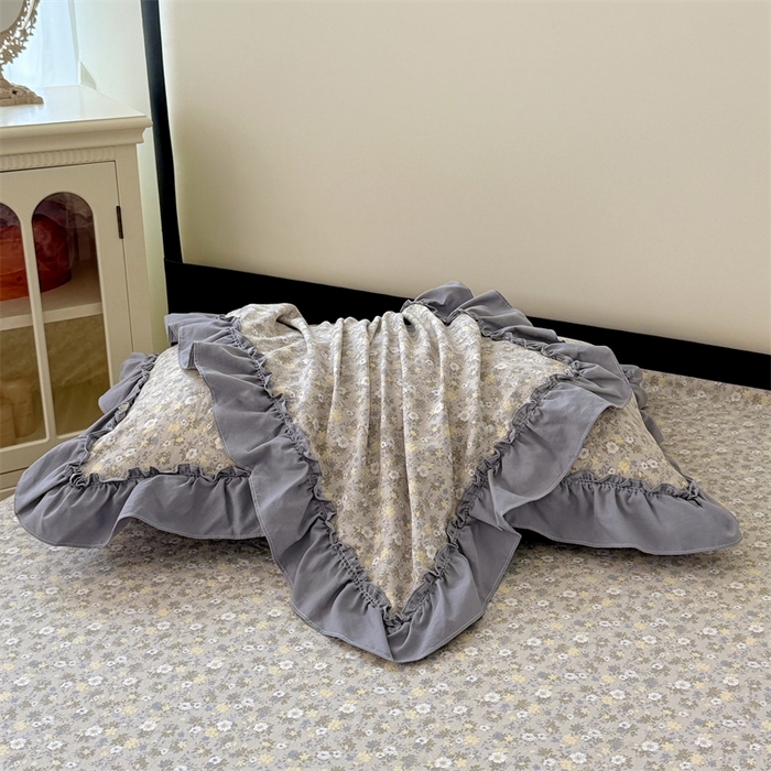 91家纺网 家纺一手货源 找家纺 梦舒羽 2025新款水洗珍珠棉花边枕套宿舍单人学生一对装枕芯内胆套 花知晓