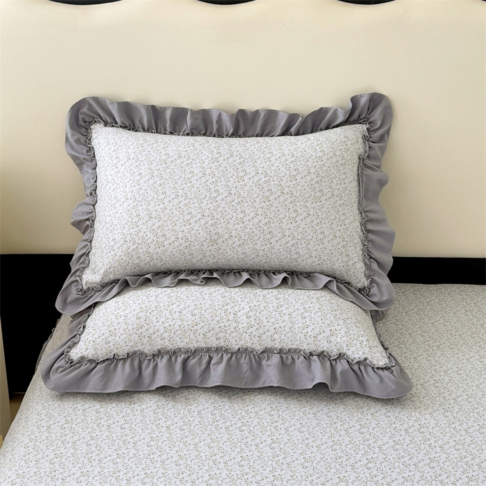 91家纺网 家纺一手货源 找家纺 梦舒羽 2025新款水洗珍珠棉花边枕套宿舍单人学生一对装枕芯内胆套 宁静花园
