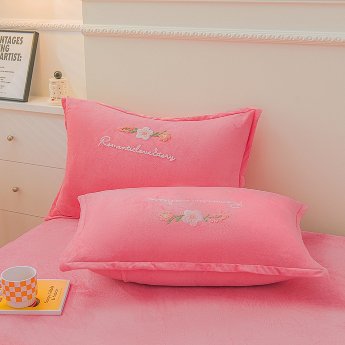 91家纺网 家纺一手货源 找家纺 （总）提花大世界 2025新款宝宝绒绣花款牛奶绒婴儿绒保暖四件套