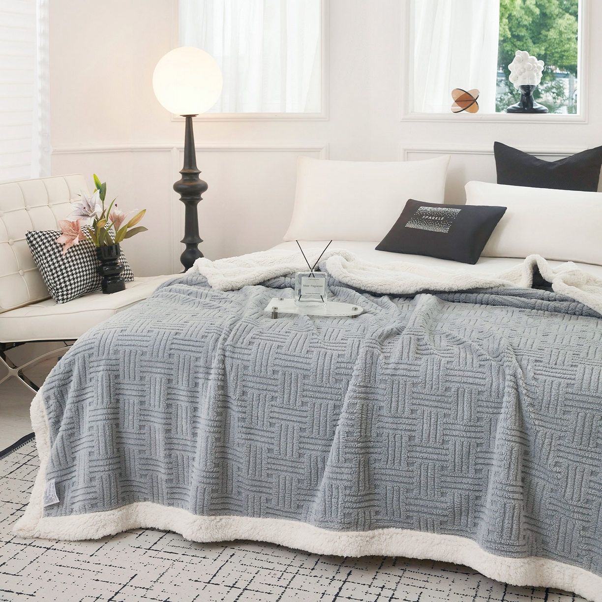 91家纺网 家纺一手货源 找家纺 （总）肖恩毯业 2025新款提花舒棉绒羊羔绒毛毯