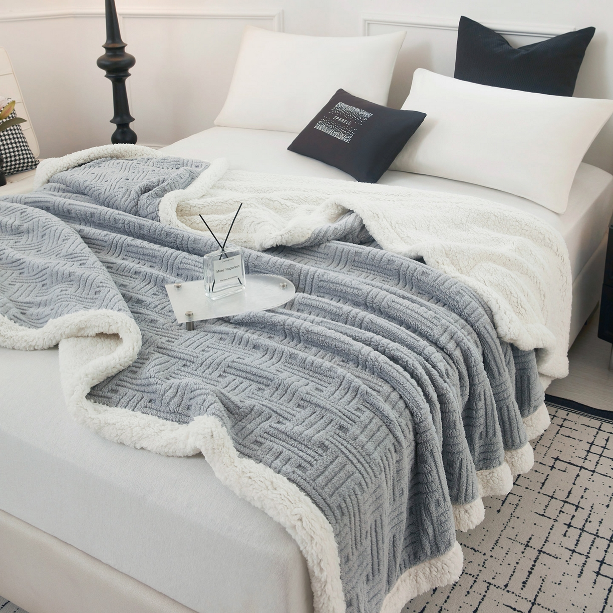 91家纺网 家纺一手货源 找家纺 （总）肖恩毯业 2025新款提花舒棉绒羊羔绒毛毯