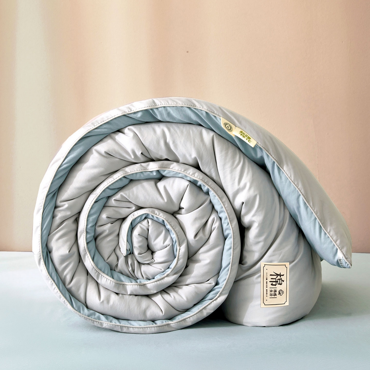 美梦里 2025新款A类拼色新疆棉花被被子被芯 新疆棉花被-本素蓝