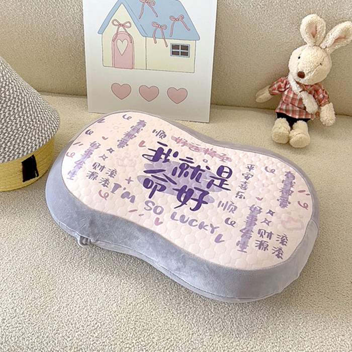 91家纺网 家纺一手货源 找家纺 希诺 2025新款可拆洗冰豆豆肚皮枕慢回弹记忆枕学生枕宿舍枕头不变形 紫色-我就是命好