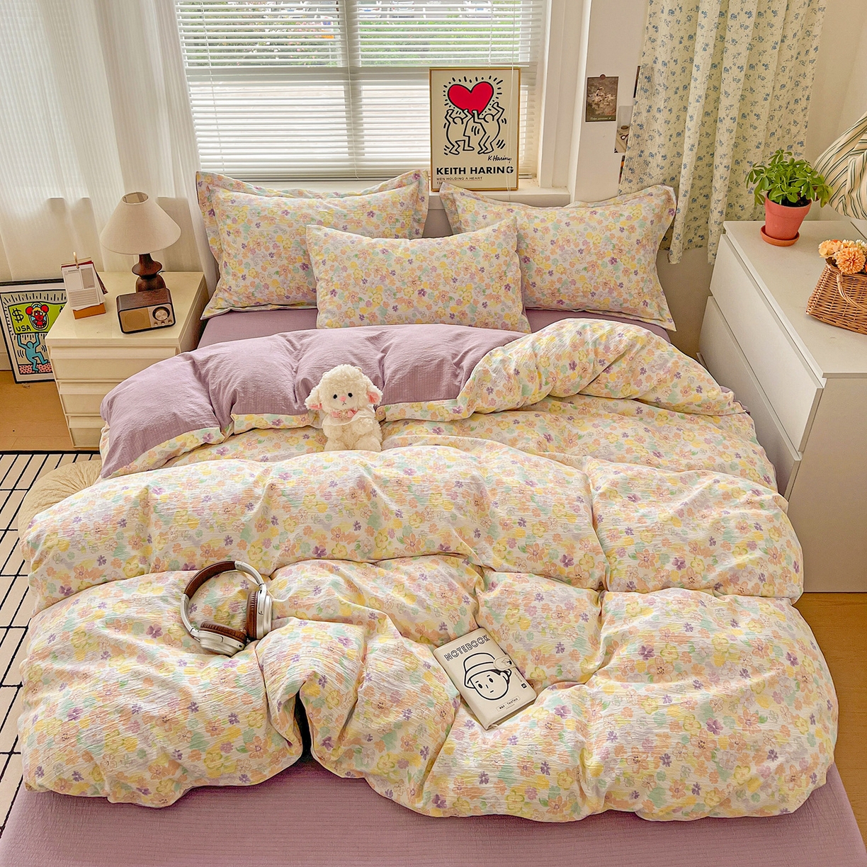 91家纺网 家纺一手货源 找家纺 典曼家纺 2025新款高克重云柔古法小布袋四件套 春山集