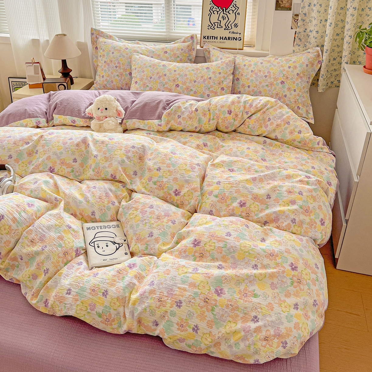 91家纺网 家纺一手货源 找家纺 典曼家纺 2025新款高克重云柔古法小布袋四件套 春山集