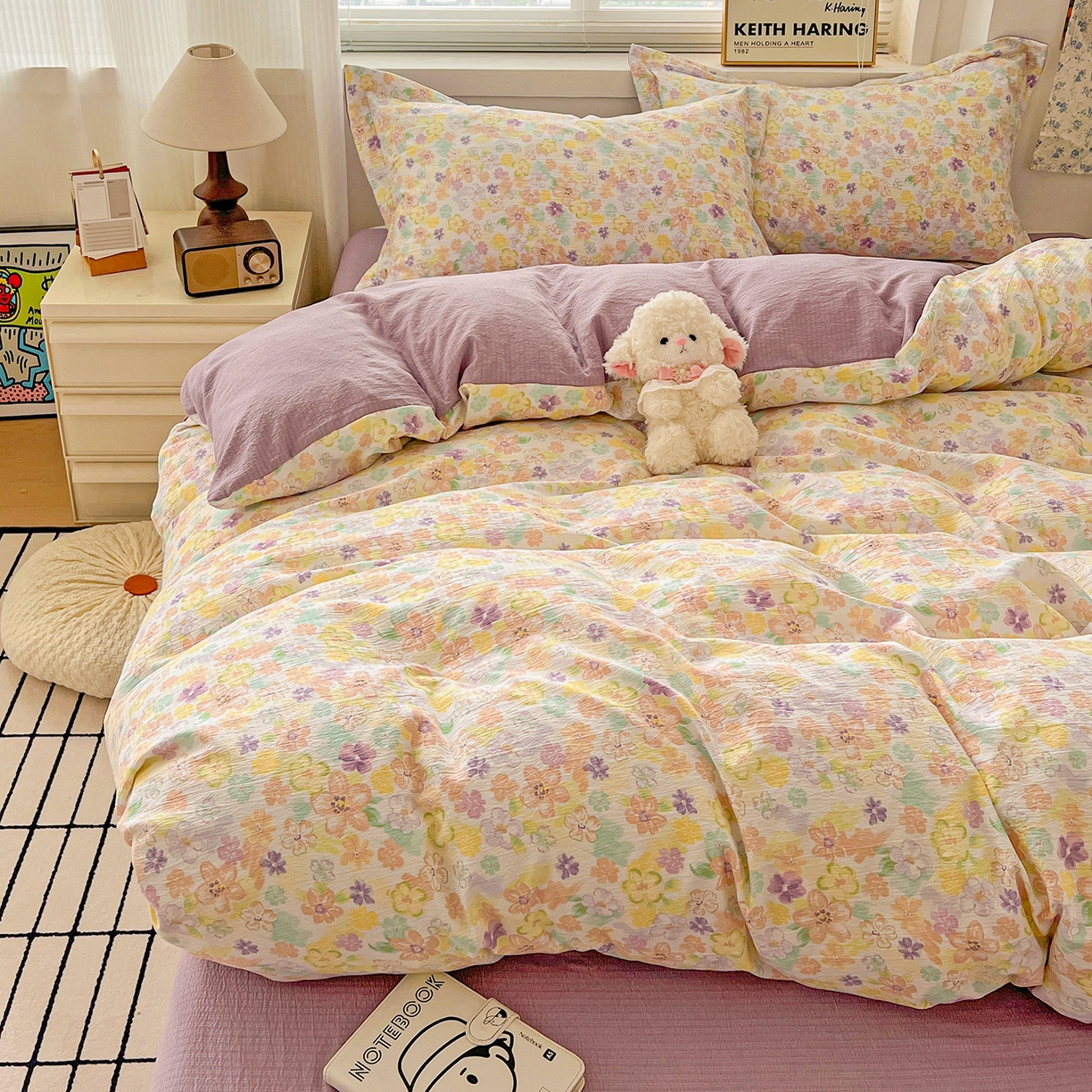 91家纺网 家纺一手货源 找家纺 典曼家纺 2025新款高克重云柔古法小布袋四件套 春山集