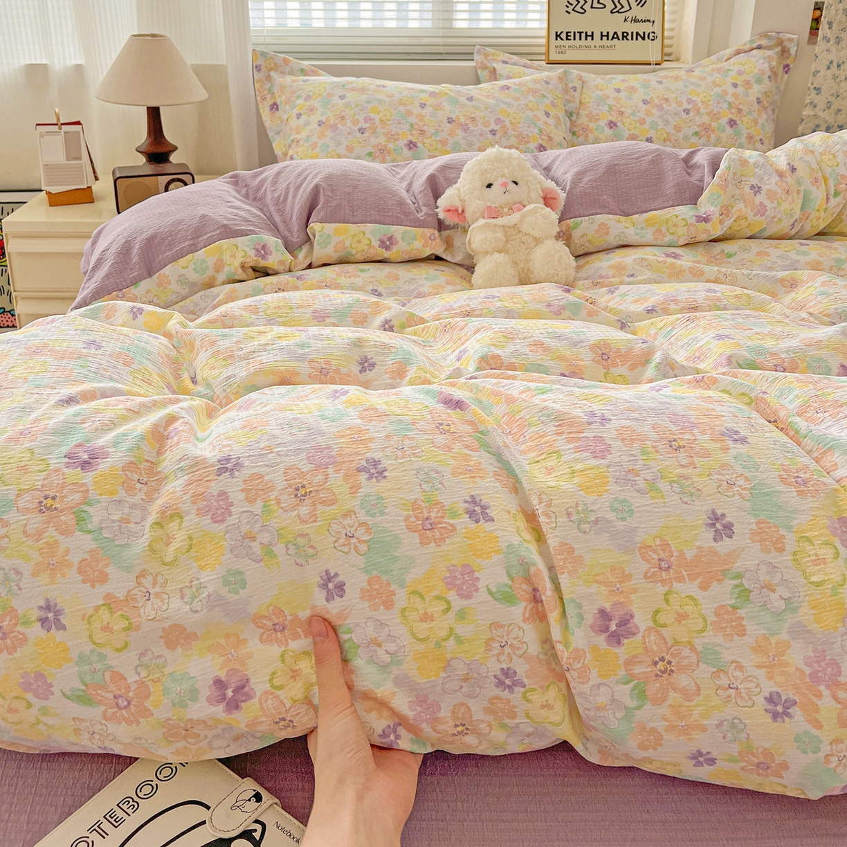 91家纺网 家纺一手货源 找家纺 典曼家纺 2025新款高克重云柔古法小布袋四件套 春山集