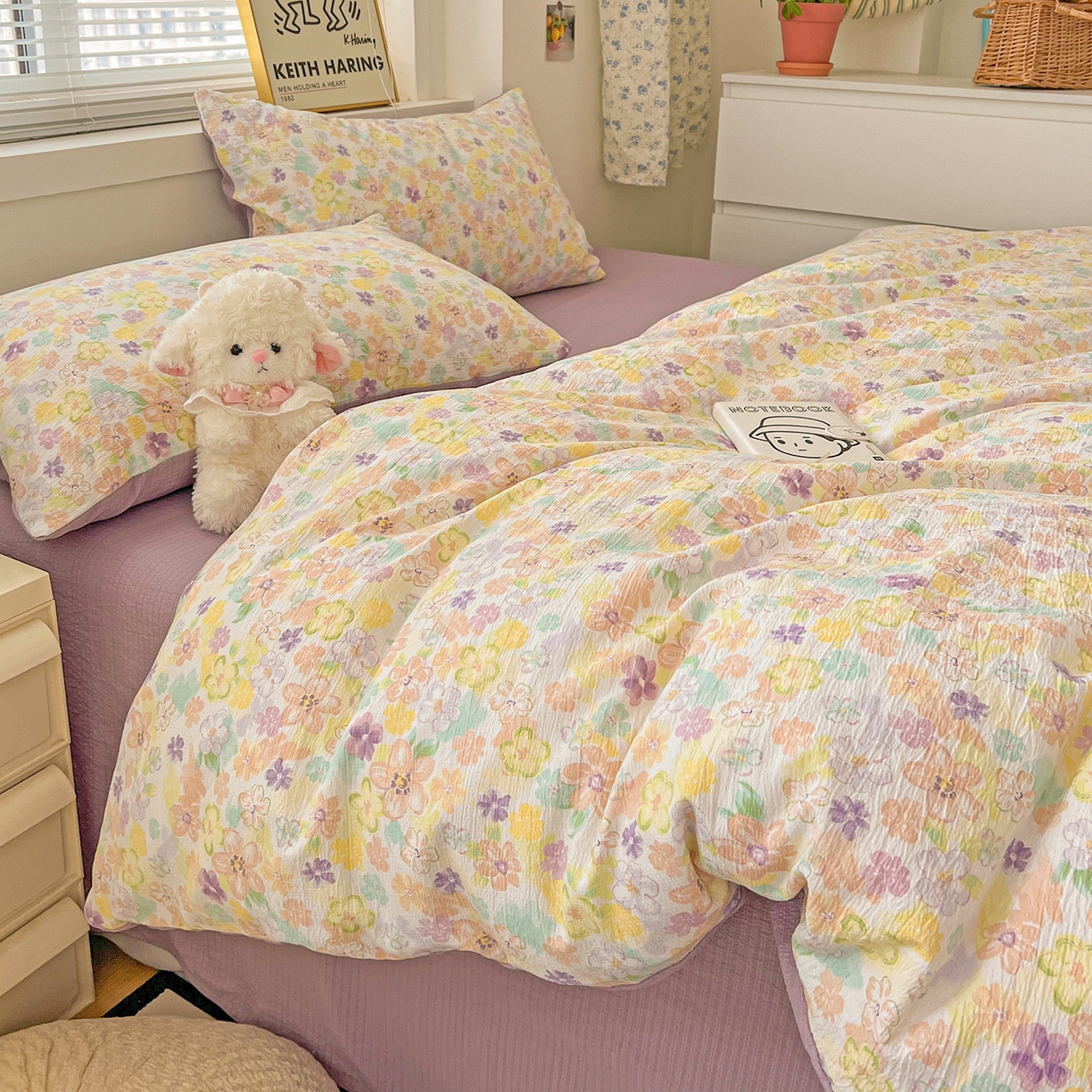 91家纺网 家纺一手货源 找家纺 典曼家纺 2025新款高克重云柔古法小布袋四件套 春山集